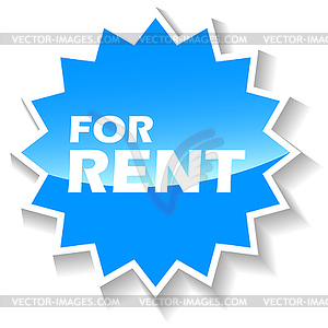 For rent blue icon - vector image