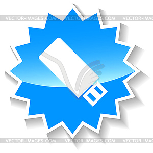Флэш-накопитель синий значок - векторное изображение