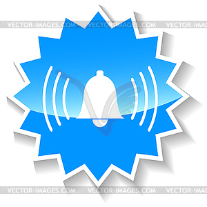 Bell blue icon - vector clipart