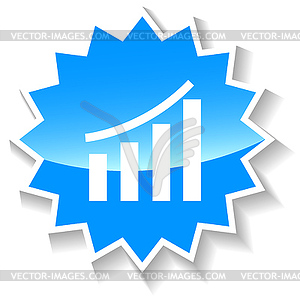 New graph blue icon - vector image