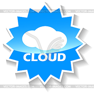 Cloud blue icon - color vector clipart
