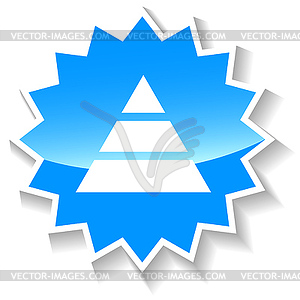 Pyramid blue icon - vector image