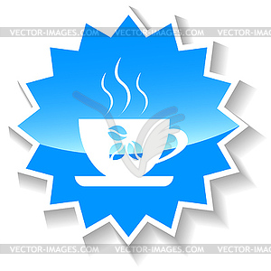 Coffee blue icon - vector clipart