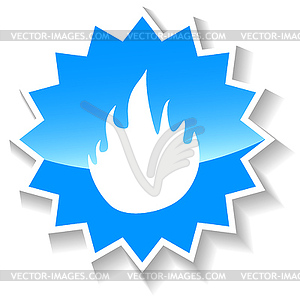 Fire blue icon - vector clip art