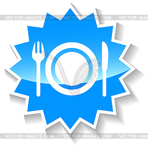 Еда синий значок - векторное изображение