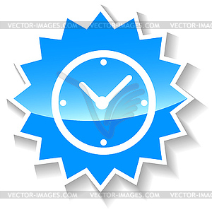 Clock blue icon - vector image