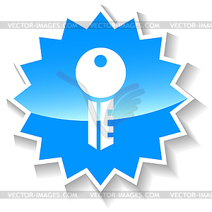 Key blue icon - vector image