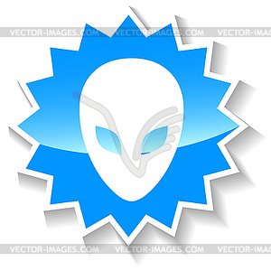 Alien blue icon - vector image