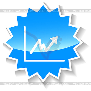 Graph blue icon - vector clipart