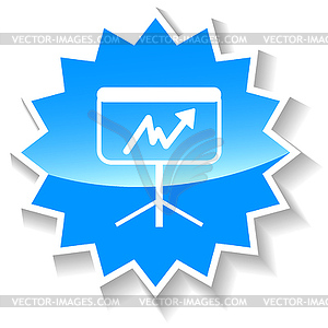 New chart blue icon - vector clip art