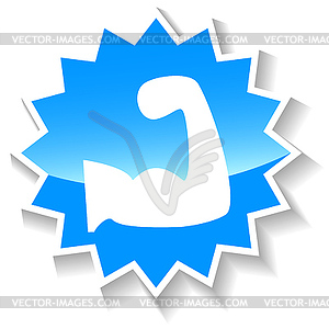 Strength blue icon - vector image