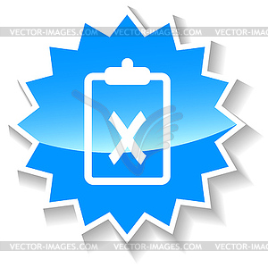 Not performed blue icon - vector clipart