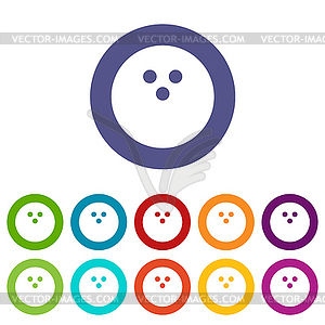 Bowling ball flat icon - vector clipart