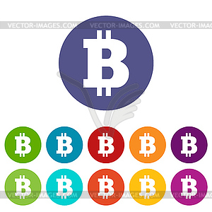 Bitcoin flat icon - vector EPS clipart