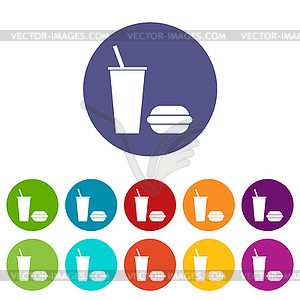 Fast food flat icon - vector clipart