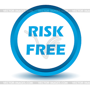 Blue risk free icon - vector clip art