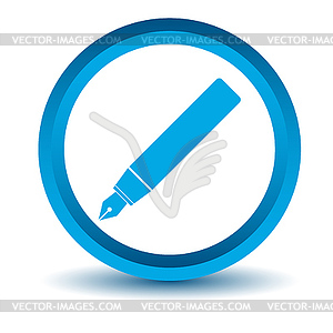 Blue pen icon - vector image