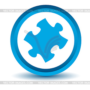Blue puzzle icon - vector image
