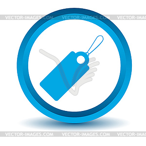 Blue price tag icon - vector image