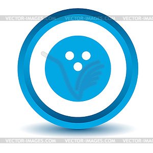 Blue bowling icon - vector image