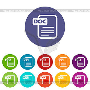 Doc flat icon - vector clipart