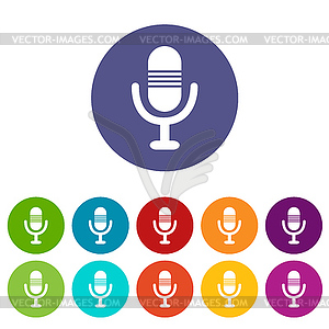 Microphone flat icon - vector image