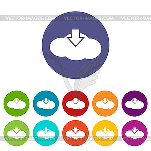 Download cloud flat icon - vector image