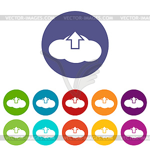 Upload cloud flat icon - vector image