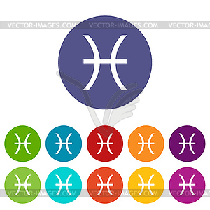 Pisces flat icon - vector image