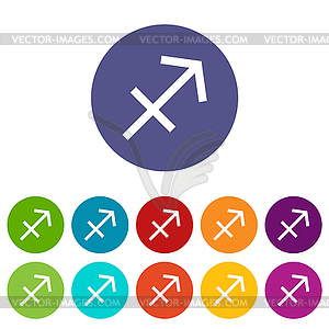 Sagittarius flat icon - vector clipart