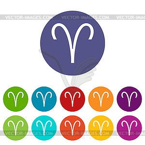 Aries flat icon - royalty-free vector image