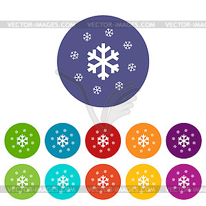 Snow flat icon - stock vector clipart