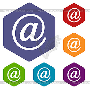 Email rhombus icons - vector image