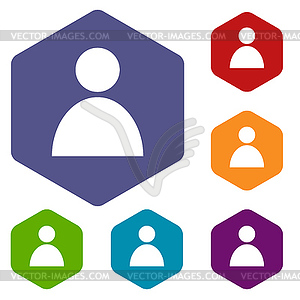 People rhombus icons - vector image