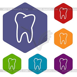 Tooth rhombus icons - vector clipart
