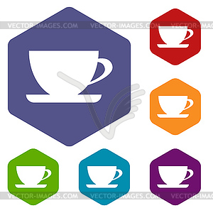 Cup rhombus icons - vector clipart