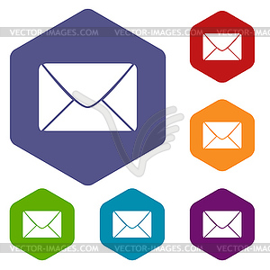 Mail rhombus icons - vector image