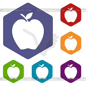 Apple rhombus icons - vector clipart