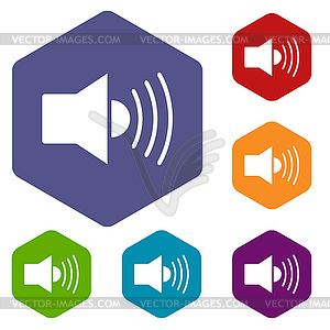 Speaker rhombus icons - vector image