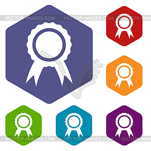 Medal rhombus icons - vector clipart