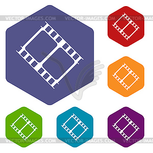 Film rhombus icons - royalty-free vector clipart