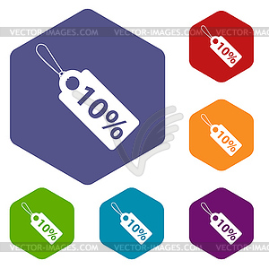 Price tag rhombus icons - vector image