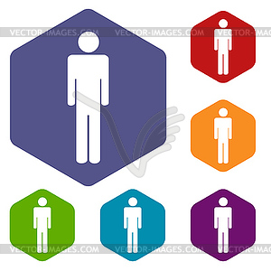 Man rhombus icons - vector clipart / vector image