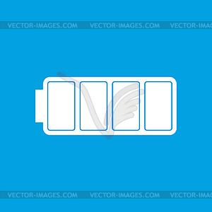 Battery white icon - vector clipart