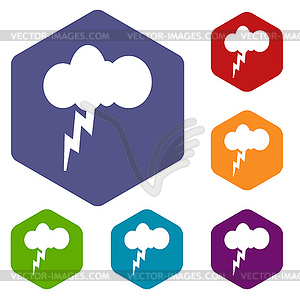 Storm rhombus icons - vector clipart