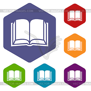 Book rhombus icons - vector EPS clipart