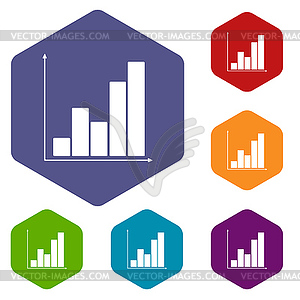 Chart rhombus icons - vector clipart