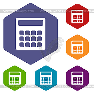 Calculator rhombus icons - vector clipart