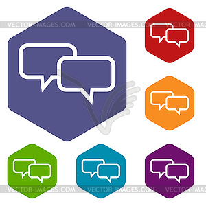 Dialog rhombus icons - vector image