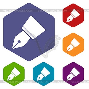 Pen rhombus icons - vector clipart